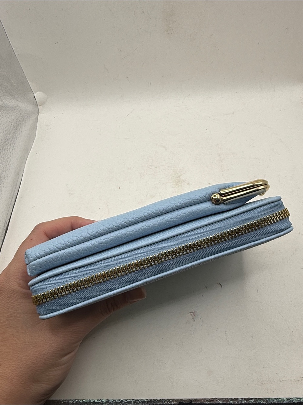 NWOT Carr Ken Crossbody Purse Bag Wallet Clutch Phone Blue Kiss Lock Convertible - Picture 9 of 14
